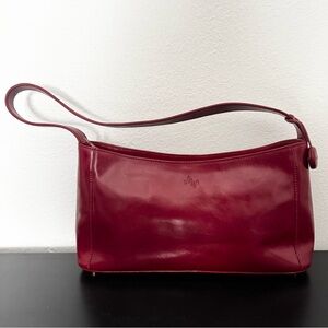 Monsac Crimson Leather Shoulder Bag, NWT